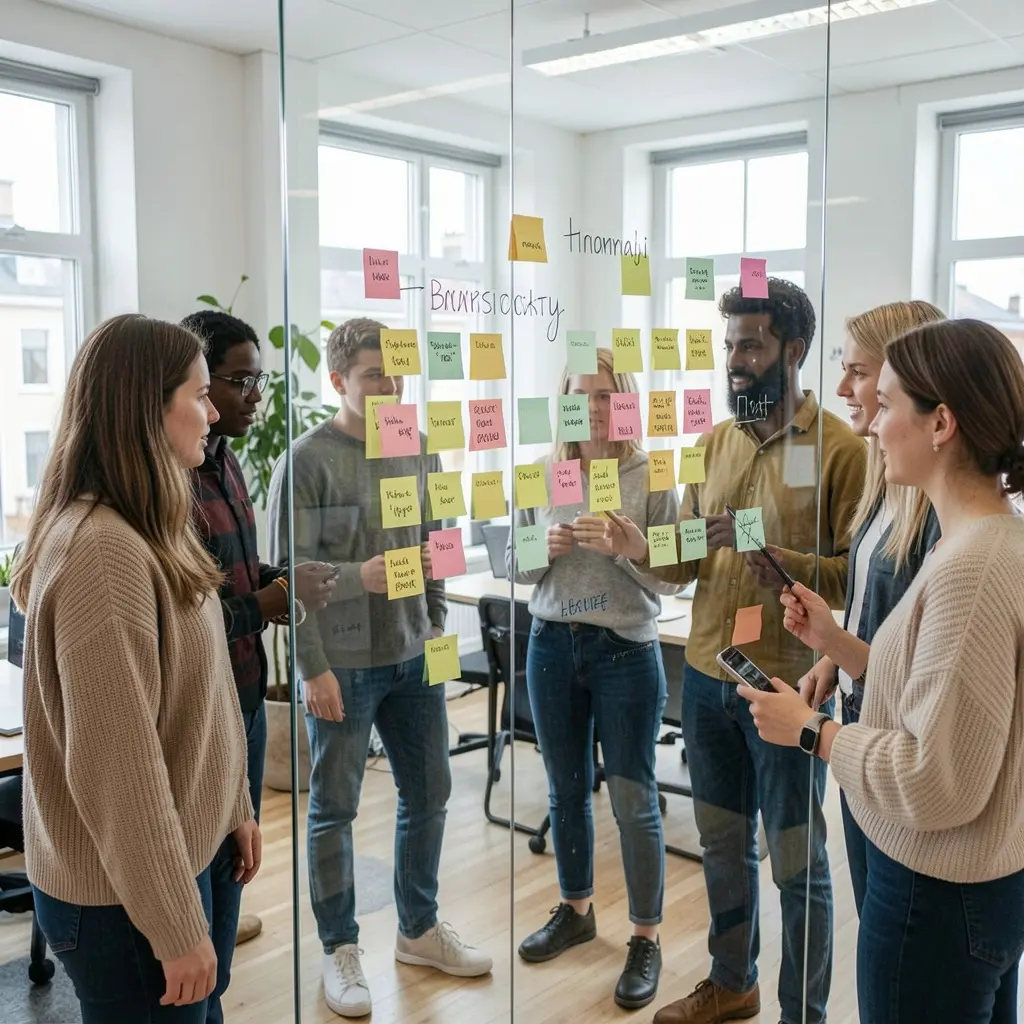 Our team working together in Helsinki office